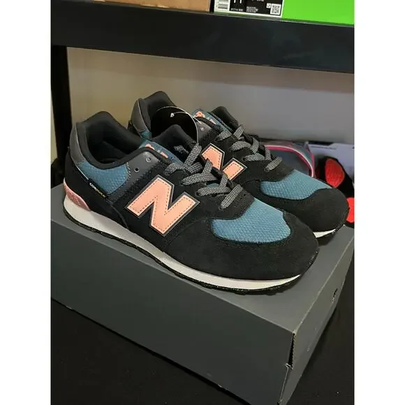 New Balance 574 Black Pink / Size 6Y (7.5W) / Brand New - Picture 9 of 9
